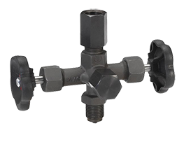 THREE-WAY STEEL PRESSURE GAUGE VALVE PN 400