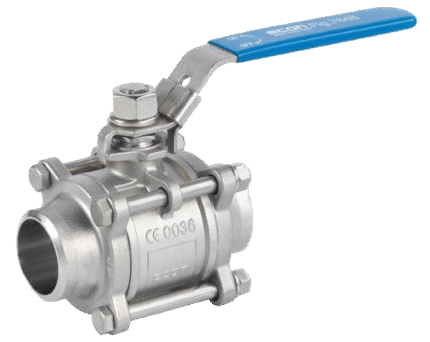 STAINLESS STEEL BALL VALVE FOR WELD (SW) 3-PIECE DIN PN 16