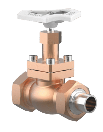 CRYOGENIC GATE VALVE TYPE 02401 ON HOLLAND CONNECTOR WITH STAINLESS STEEL SOLDERING FITTINGS