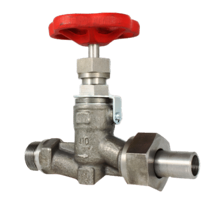 STEEL STRAIGHT STOP VALVE WITH WELDED END AS DIN86551 PN 100