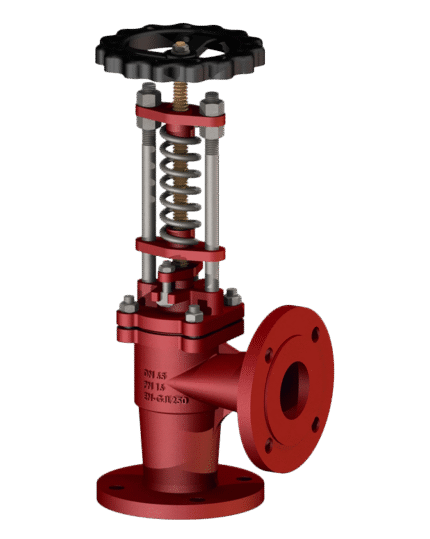 CAST IRON OUTBOARD ANGLE VALVE WITH SPRING DIN PN 16